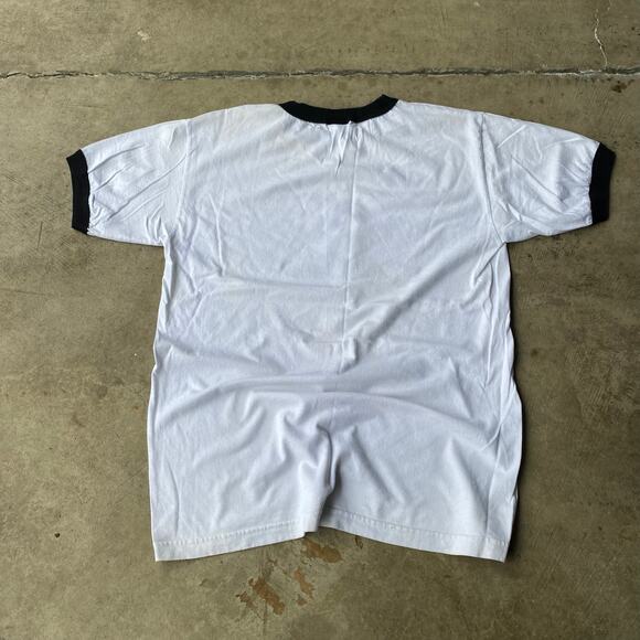 VINTAGE TASTY GREENS POPEYES SHIRT RINGER WHITE TEE SHIRT LRG - Picture 3 of 6